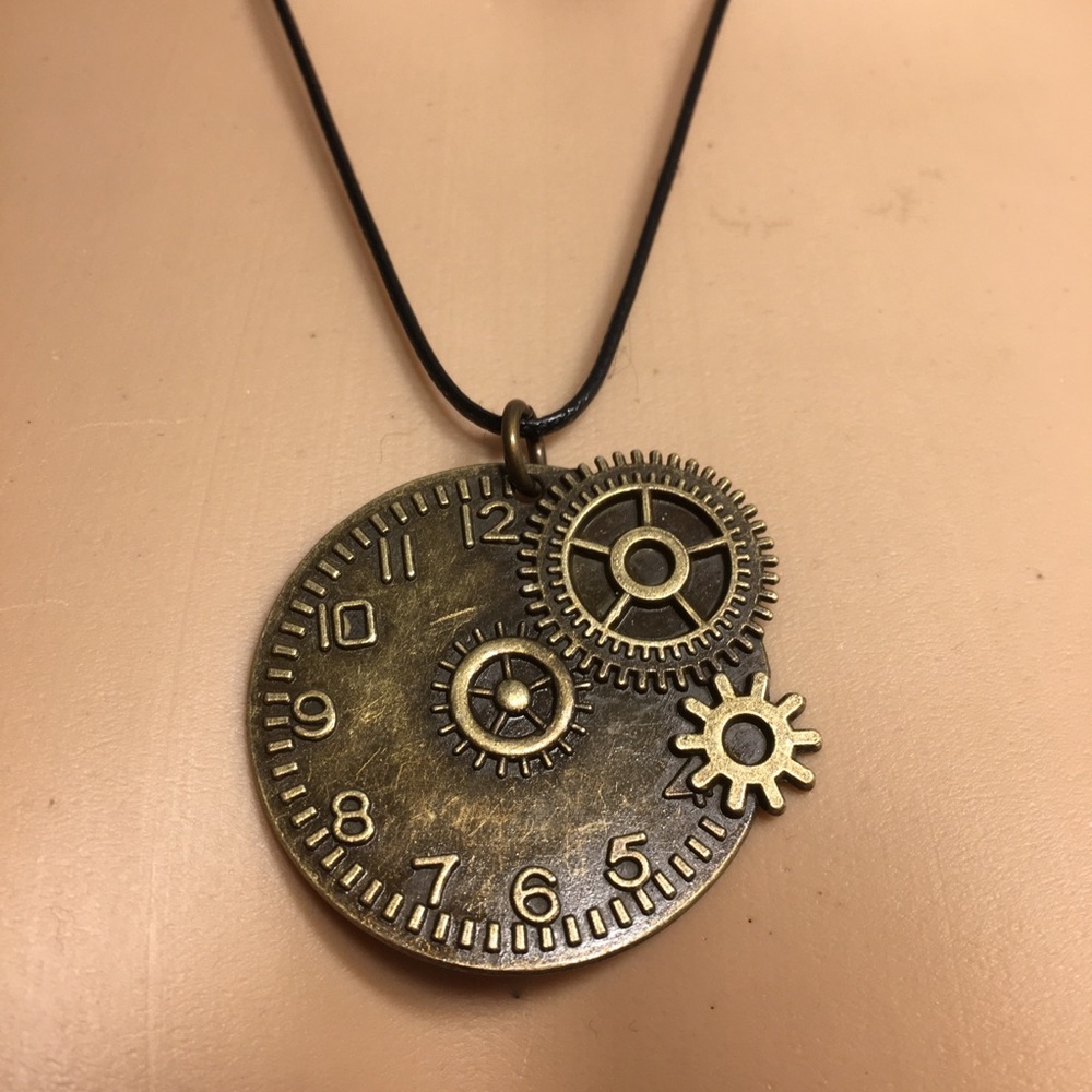 Steampunk Clock & Gears Necklace